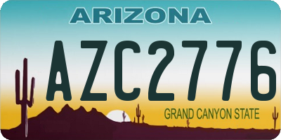 AZ license plate AZC2776