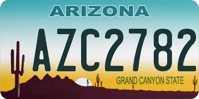 AZ license plate AZC2782