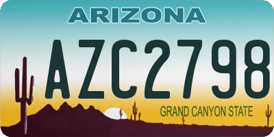 AZ license plate AZC2798