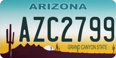 AZ license plate AZC2799