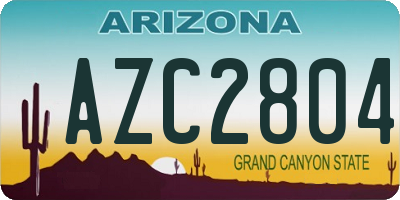 AZ license plate AZC2804