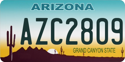AZ license plate AZC2809