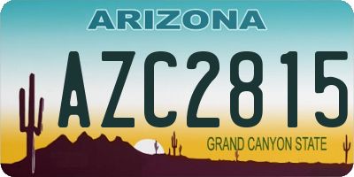 AZ license plate AZC2815