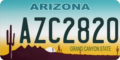 AZ license plate AZC2820