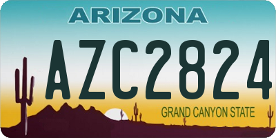 AZ license plate AZC2824