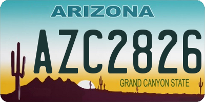 AZ license plate AZC2826