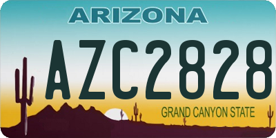 AZ license plate AZC2828