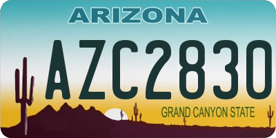 AZ license plate AZC2830