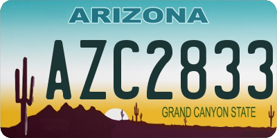 AZ license plate AZC2833