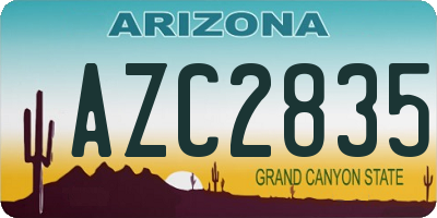 AZ license plate AZC2835