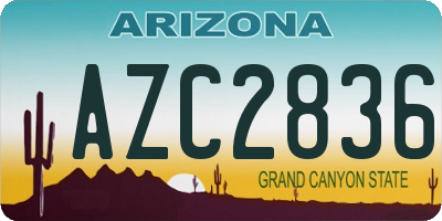 AZ license plate AZC2836