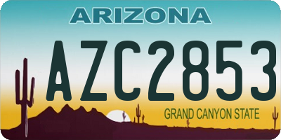AZ license plate AZC2853