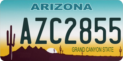 AZ license plate AZC2855