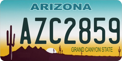 AZ license plate AZC2859