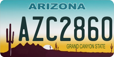 AZ license plate AZC2860