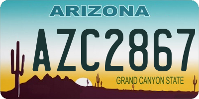 AZ license plate AZC2867
