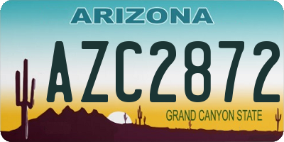 AZ license plate AZC2872