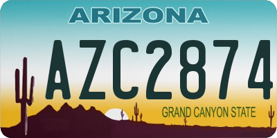 AZ license plate AZC2874