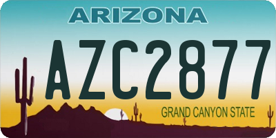 AZ license plate AZC2877