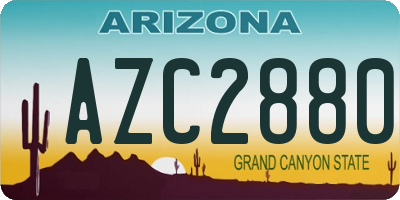 AZ license plate AZC2880