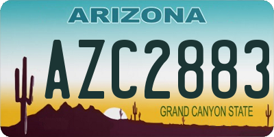 AZ license plate AZC2883