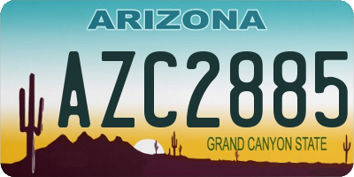 AZ license plate AZC2885