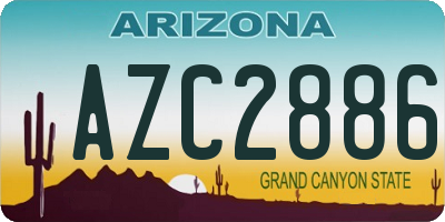 AZ license plate AZC2886