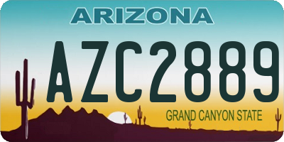 AZ license plate AZC2889