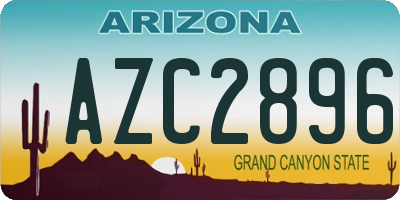 AZ license plate AZC2896