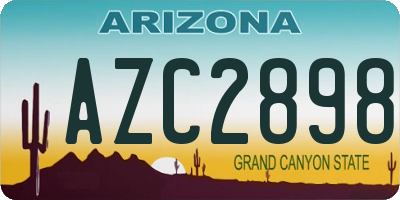 AZ license plate AZC2898