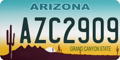 AZ license plate AZC2909