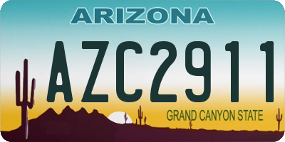 AZ license plate AZC2911