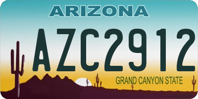 AZ license plate AZC2912