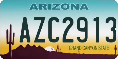AZ license plate AZC2913