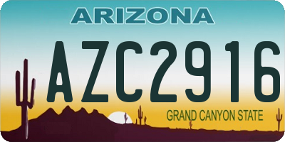 AZ license plate AZC2916
