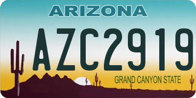 AZ license plate AZC2919