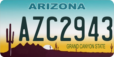 AZ license plate AZC2943