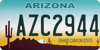 AZ license plate AZC2944