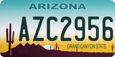 AZ license plate AZC2956