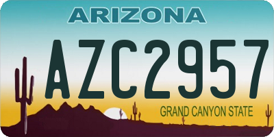 AZ license plate AZC2957