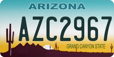 AZ license plate AZC2967