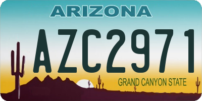 AZ license plate AZC2971