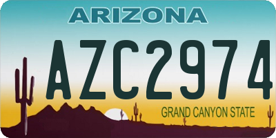 AZ license plate AZC2974