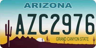AZ license plate AZC2976