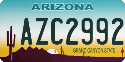 AZ license plate AZC2992