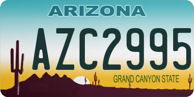 AZ license plate AZC2995
