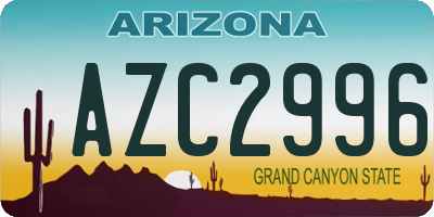 AZ license plate AZC2996