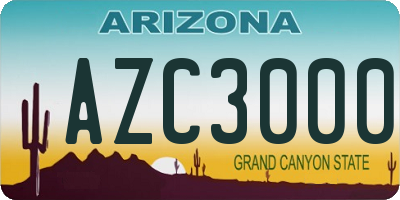 AZ license plate AZC3000