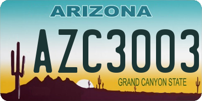 AZ license plate AZC3003