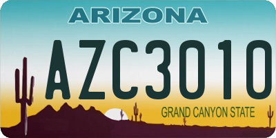 AZ license plate AZC3010